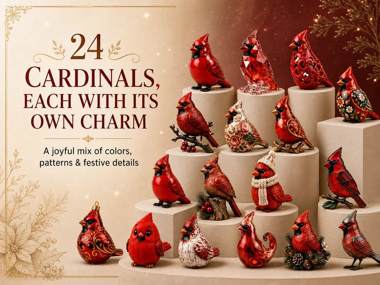 24 unique Cardinal Christmas ornament designs