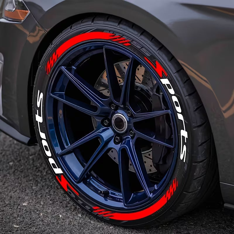 4Pcs 3D Car Tire Stickers – Waterproof Universal Wheel Decals | Motorcycle Auto Exterior Accessories - image 1