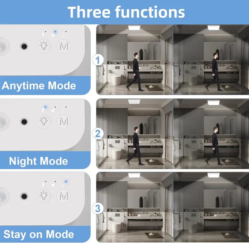💡 Rechargeable Motion Sensor Ceiling Light – No Wiring, Dimmable & Remote Controlled - image 4