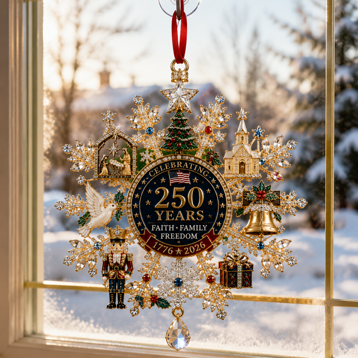 ✨Sparkling Christmas commemorative snowflake ornaments