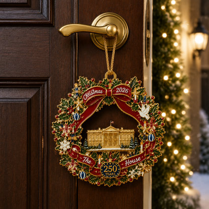✨White House Scene Christmas Wreath Commemorative Ornament