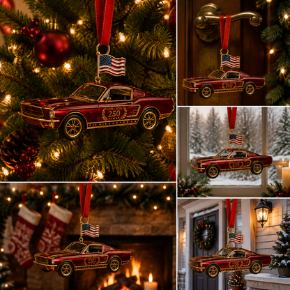 ✨250th Anniversary Vintage Red Car Ornament