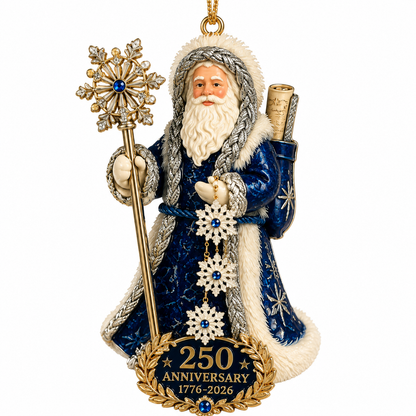 ✨250th Anniversary Snowflake Santa Ornament for the Christmas Tree