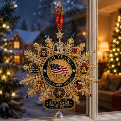 ✨Patriotic-Themed Limited Edition — Glistening Gold Christmas Commemorative Snowflake Ornament