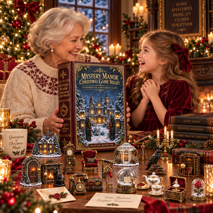 Mystery Manor Christmas Game Night 2026 – 24 Nights of Christmas Clues Countdown Calendar with 24 Unique Collectible Miniatures, Vintage Manor Mystery Gift for Puzzle & Game Lovers