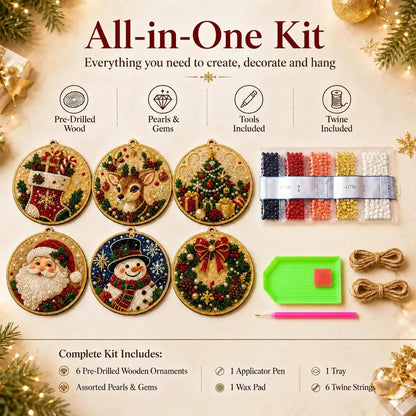 6Pcs/12Pcs Christmas DIY Diamond Painting Ornaments Kit, Xmas Tree Hanging Pendant🎄 - image 10