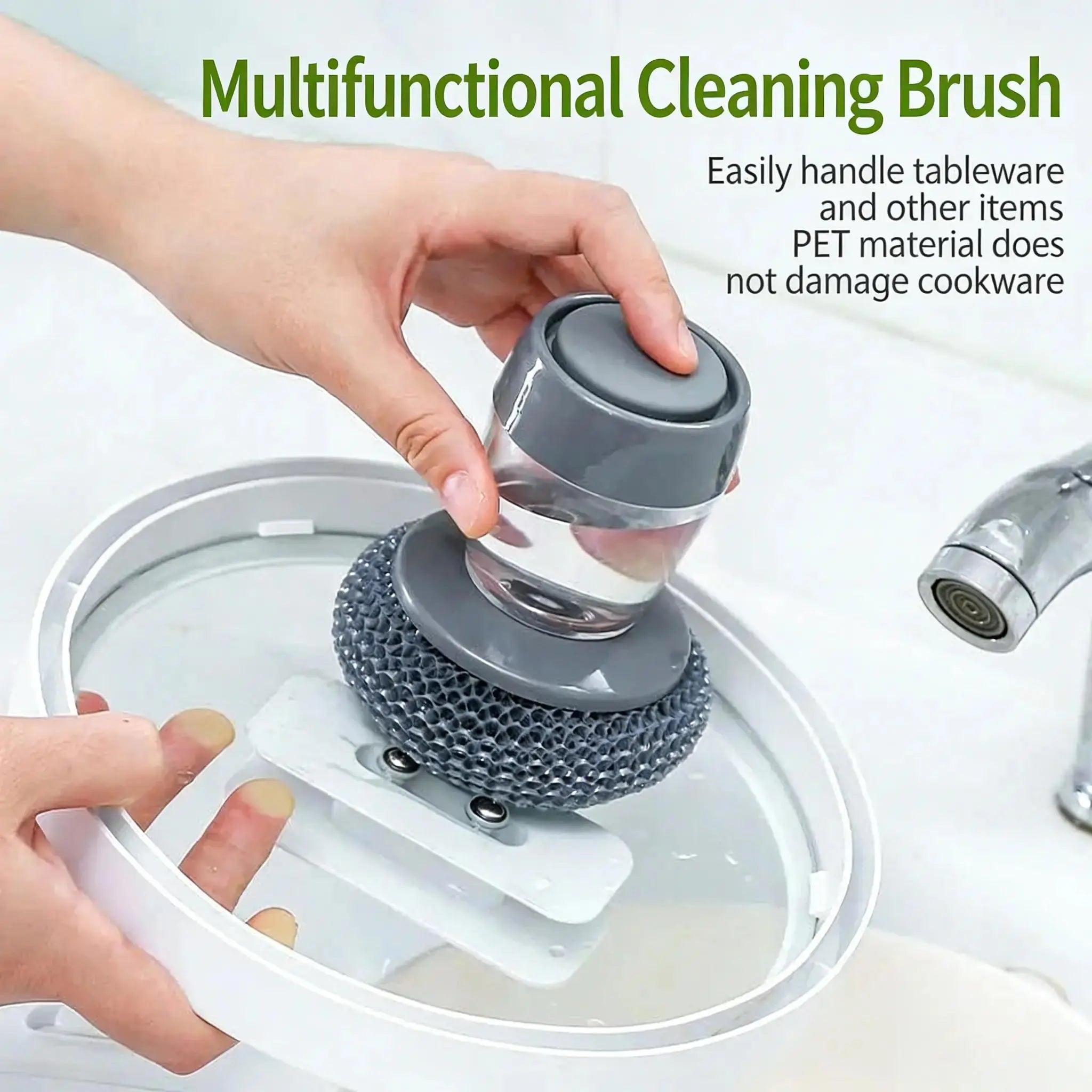 Plastic Auto-Dispense Dish Brush - Multifunctional Pot Scrubber🧼 - image 4
