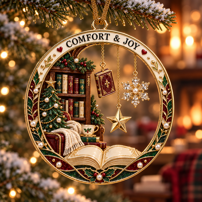 2026 Christmas Blessings Hanging Ornaments – 9 Festive Designs with Holiday Scenes, Stars & Snowflakes