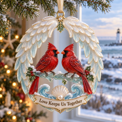 Cardinal & Angel Wing Memorial Ornaments