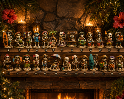 ✨24-Day Christmas Countdown Advent Calendar –Beach Vacation Skeleton Ornament