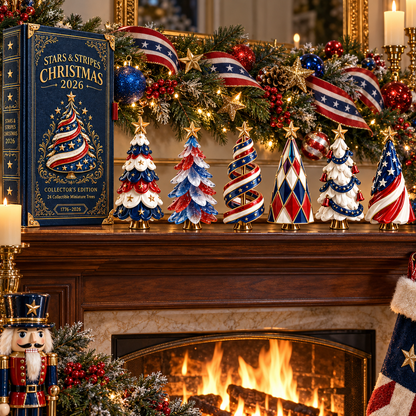 2026 Stars & Stripes Christmas Collection – 24 Unique Miniature Trees Celebrating 250 Years of Independence