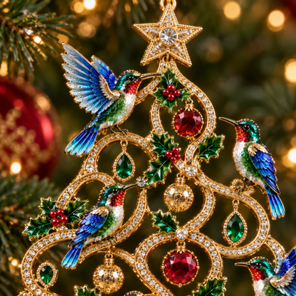Jeweled Songbird Christmas Tree Ornament Collection – 4 Collectible Crystal-Style Designs