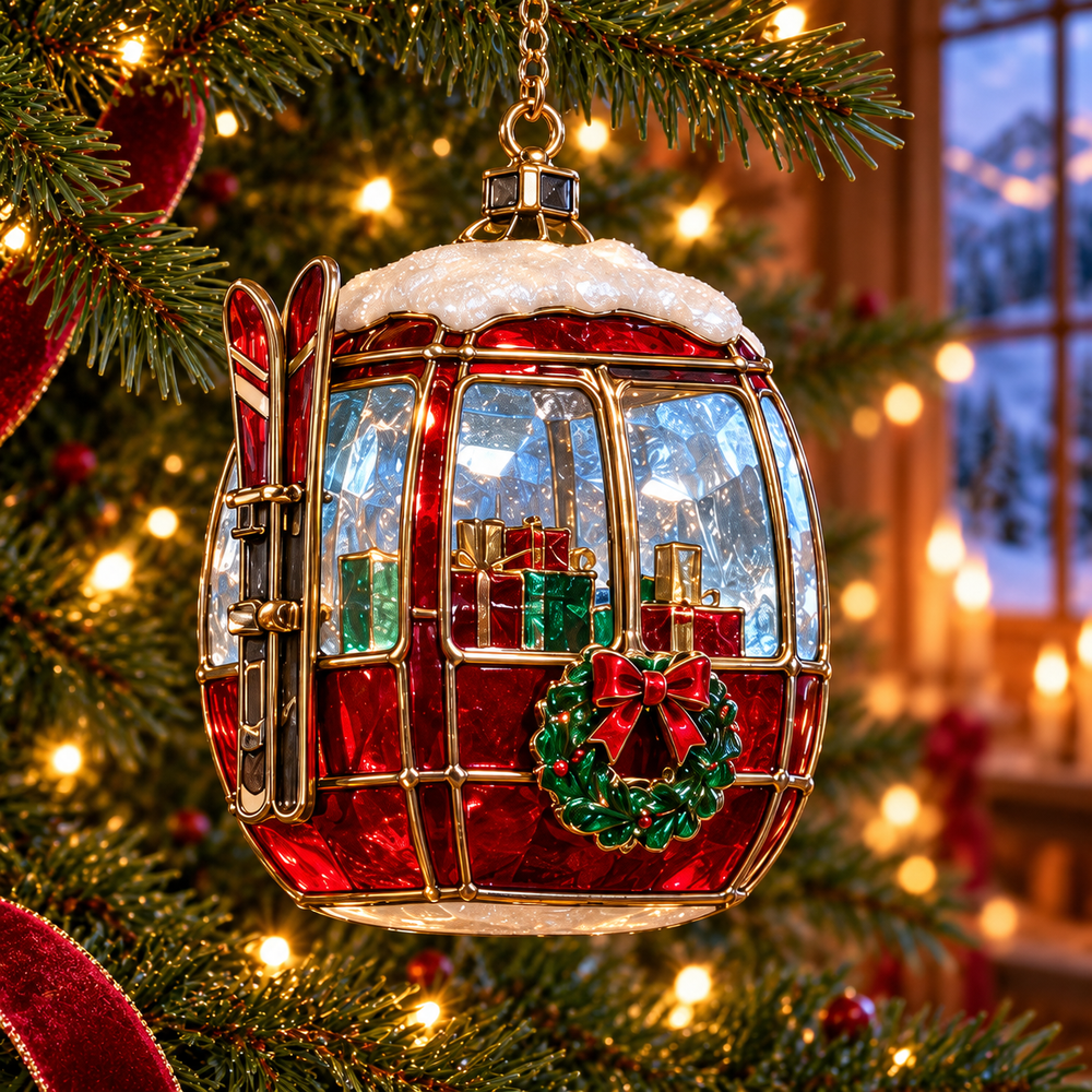 Christmas Mountain Gondola ornament