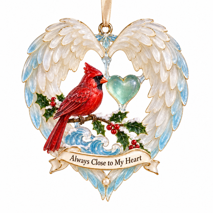 Cardinal & Angel Wing Memorial Ornaments