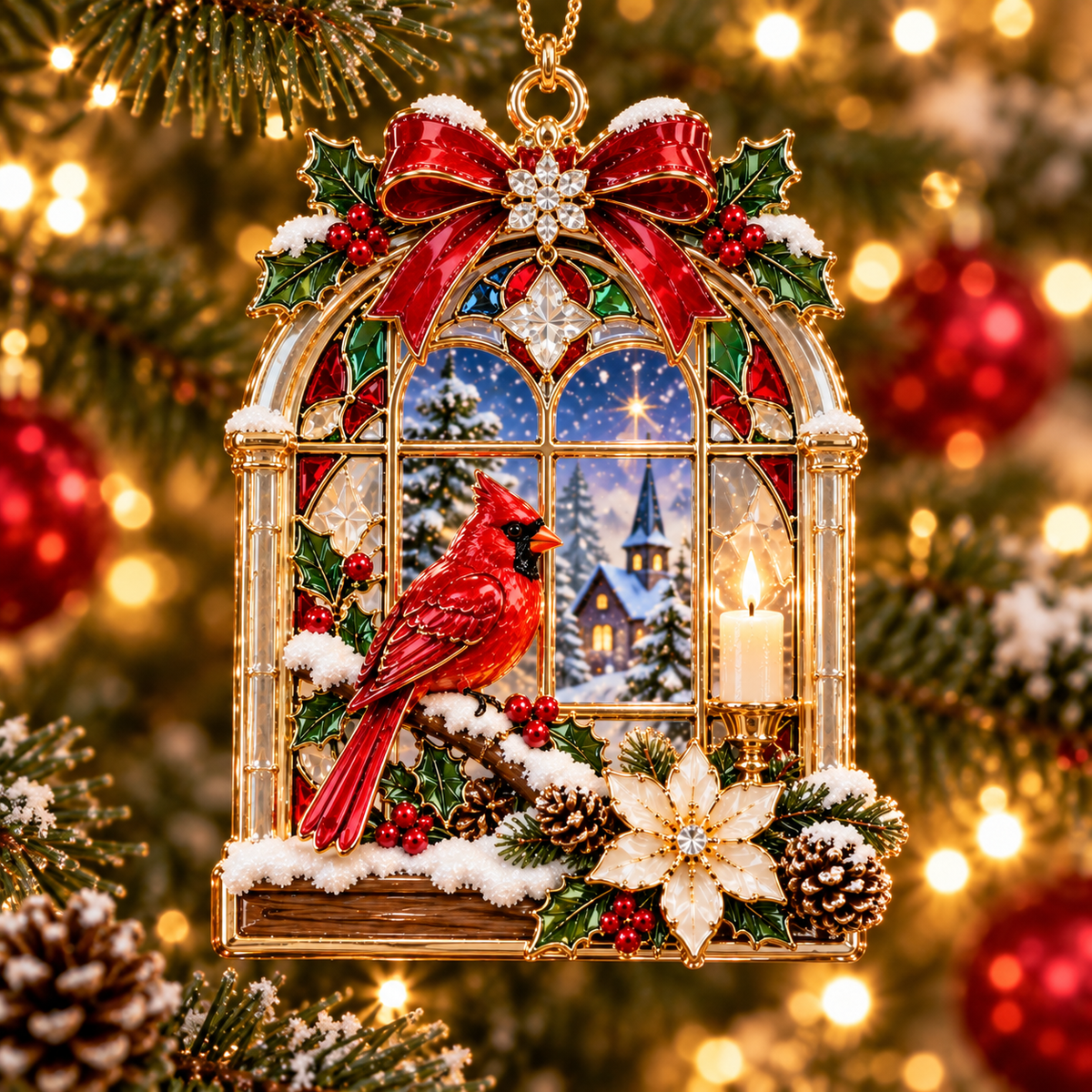 Cardinal Christmas Ornament –  Red Bird Holiday Keepsake, Meaningful Memorial Gift for Family & Loved Ones
