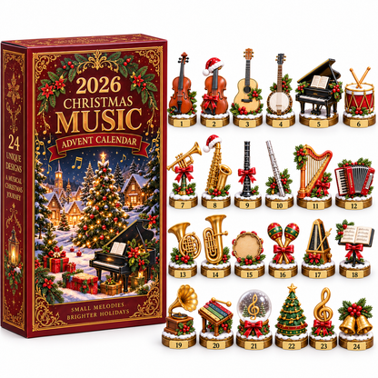 2026 Christmas Music 24-Day Countdown Calendar –  Holiday Collectible Gift for Music Lovers