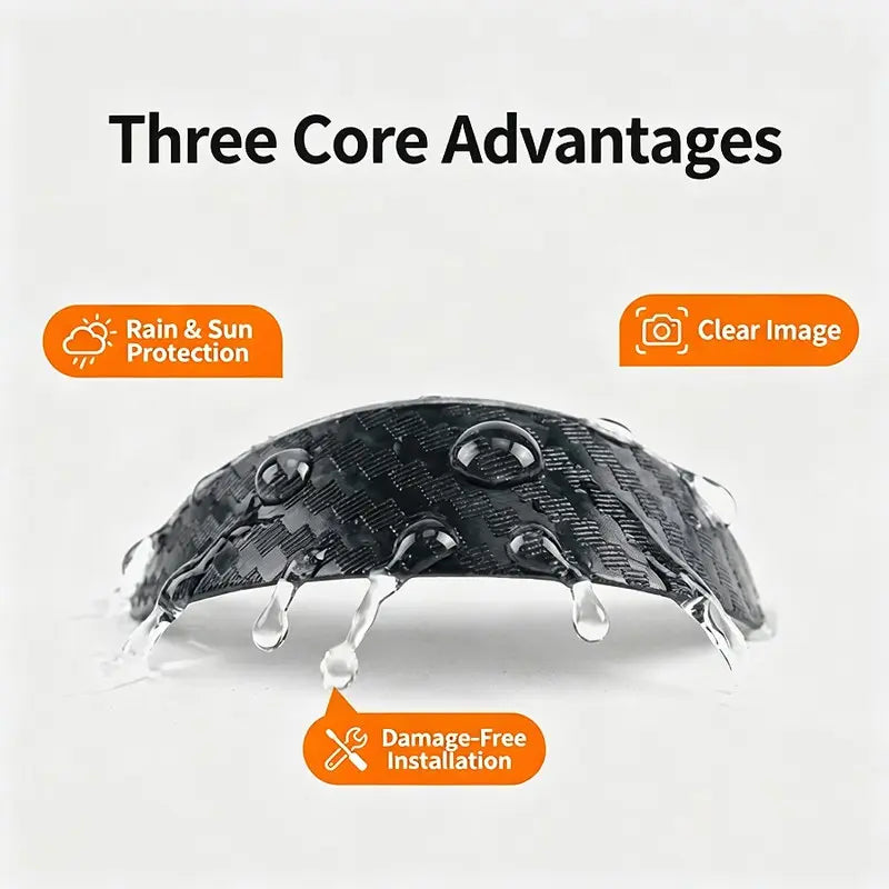 2PCS Car Reverse Camera Rain Cover, Anti‑Fog Waterproof Protection Hood, Carbon Fiber Texture🛡️ - image 10