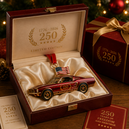 ✨250th Anniversary Vintage Red Car Ornament