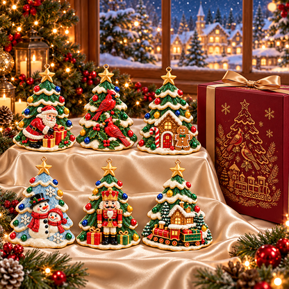 🎄 2026 Christmas Tree Ornaments – Set of 6 Festive Holiday Keepsakes Featuring Santa, Cardinals, Gingerbread House, Snowmen & Nutcracker | Christmas Decorations & Gifts