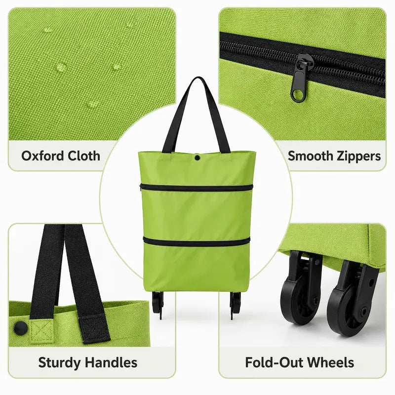 Foldable Rolling Shopping Bag with Wheels, Reusable Grocery Tote Cart🛒 - image 9