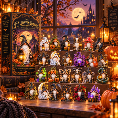 Halloween Gnomes 2026 – 24-Day Haunted Gnome Countdown Calendar with 24 Unique Collectible Miniatures, Spooky Halloween Gift for Gnome Lovers