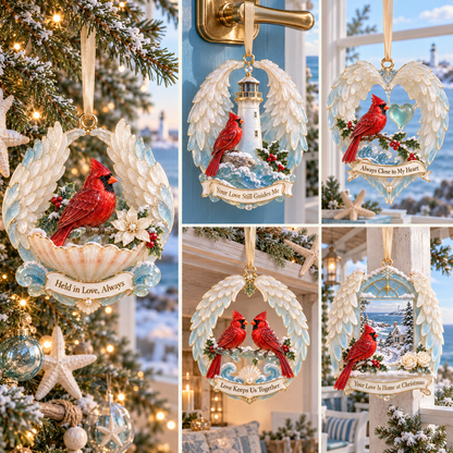 Cardinal & Angel Wing Memorial Ornaments