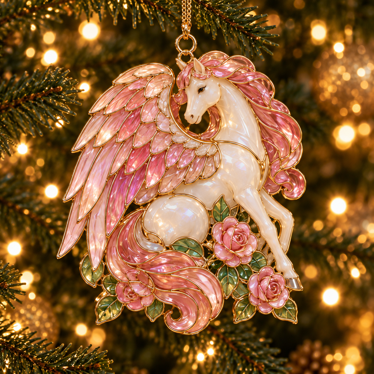 ✨ 2026 Enchanted Stained Glass Unicorn Christmas Ornaments – Set of 6