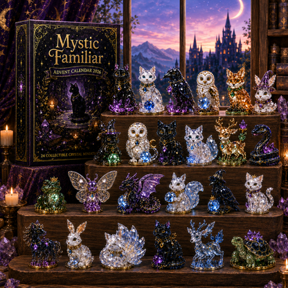 Mystic Familiar 24-Day Countdown Calendar 2026 – 24 Collectible Crystal Animal & Magical Creature Miniatures