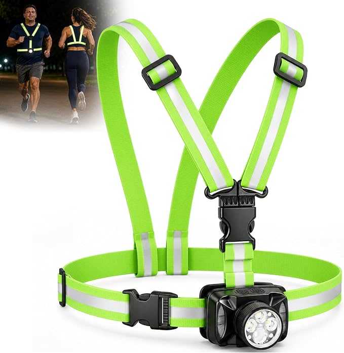 🏃Running Lights for Runners, 550Lm, Y-Shaped Buckle Running Light Vest - image 1