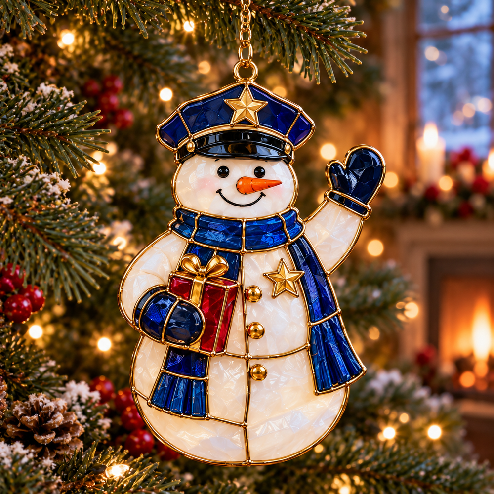 Holiday Police Snowman ornament