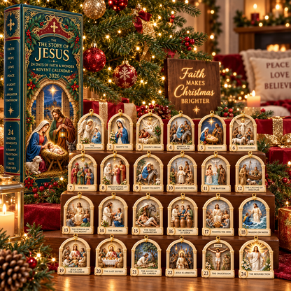Story of Jesus 2026 – 24 Days of Faith & Wonder Advent Calendar with 24 Unique Biblical Scene Miniatures, Christian Christmas Collectible Gift