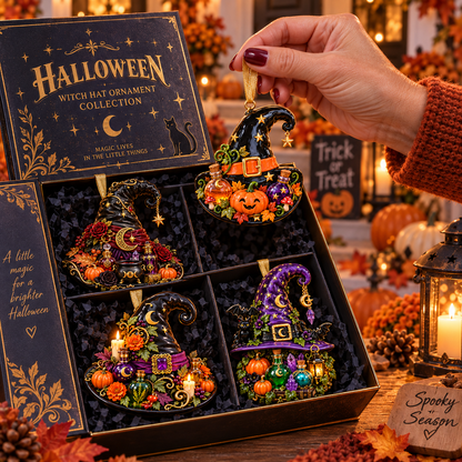 Halloween Witch Hat Ornament – Enchanted Potion Garden Hanging Collection, Spooky Halloween Gift for Witch Lovers & Family