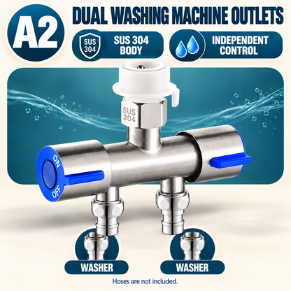 🚿 SUS 304 Dual-Control Faucet Splitter – 2-Way Hose & Washing Machine Adapter - image 10