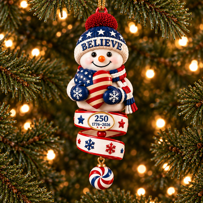 2026 Patriotic Snowman Christmas Ornaments –  250th Anniversary Keepsake Collection, 1776–2026