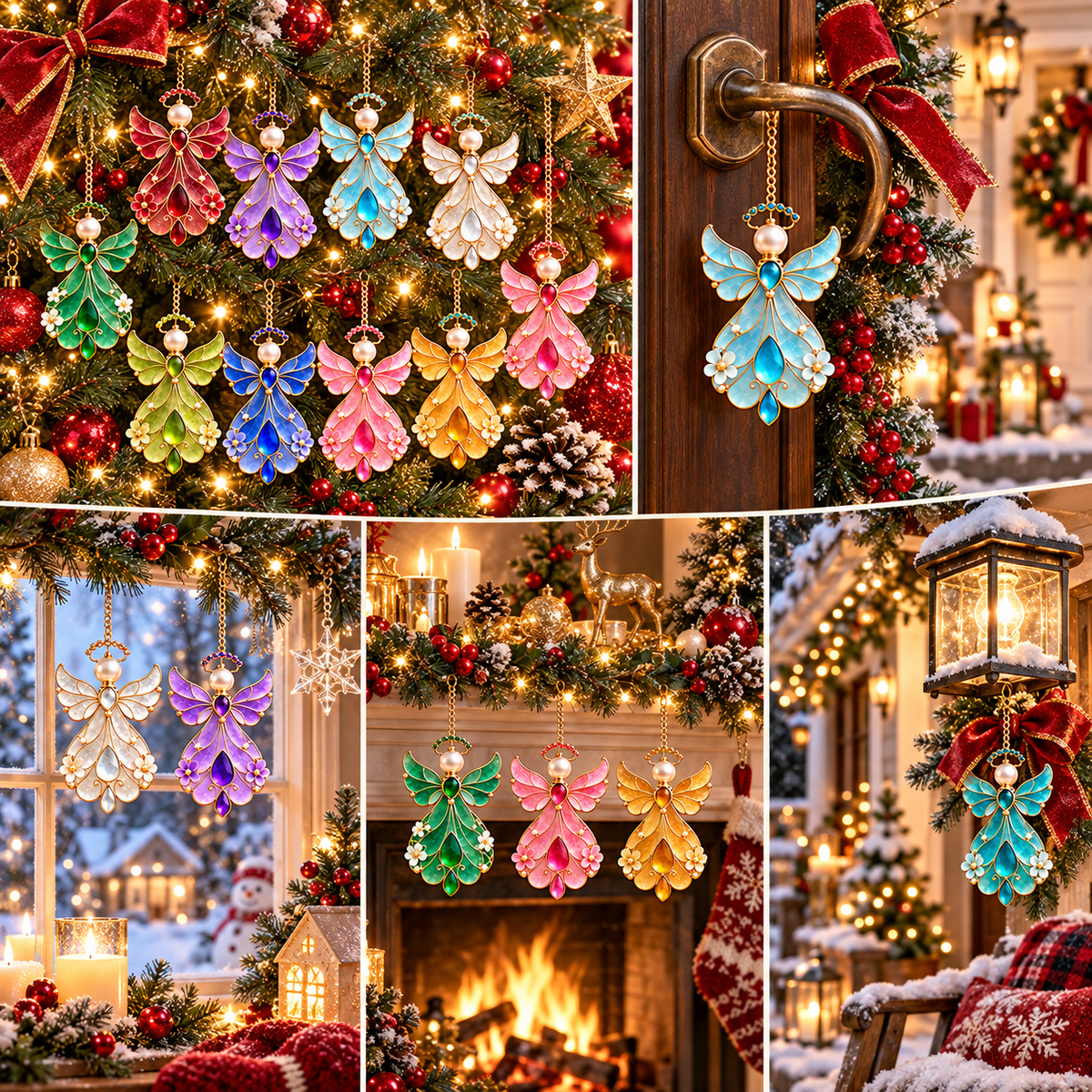 12-Month Birthstone Angel Ornament Collection – Stained Glass Christmas Tree Decorations & Meaningful Keepsake Gifts