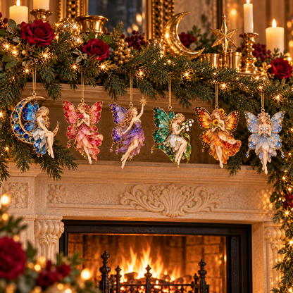 ✨ 2026 Enchanted Stained Glass Fairy Christmas Ornaments – Set of 6