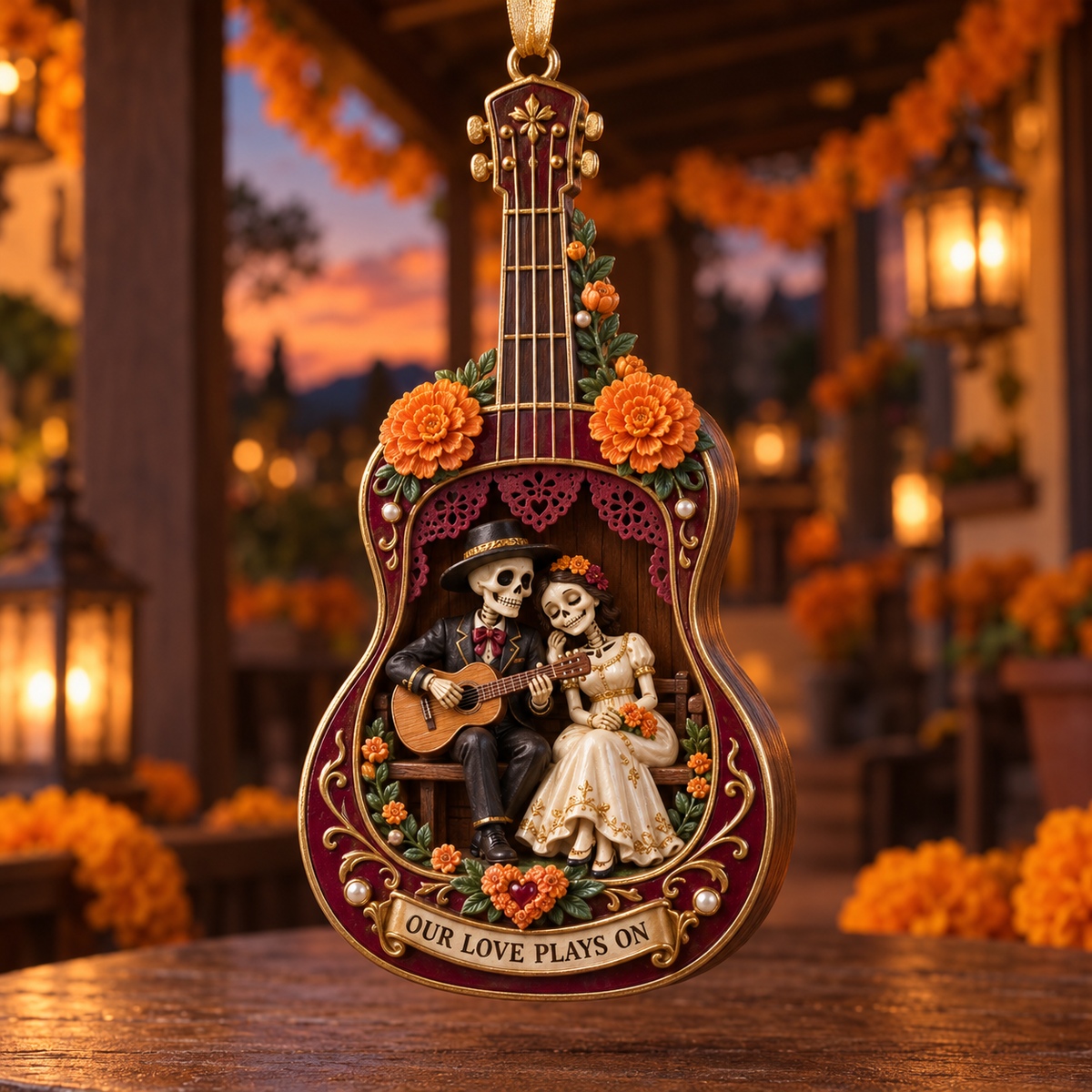 Día de Muertos Musical Ornaments –  Marigold & Melodies of Remembrance Keepsake Collection