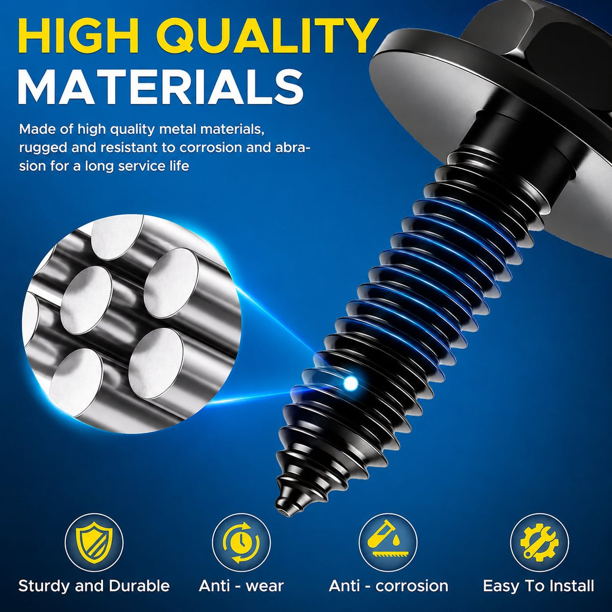 ⚙️ 40PCS 1/4'' Body Bolts & U-Nut Clips Kit, Universal Automotive Fender Bumper Splash Shield Fastener Retainer Set - image 3