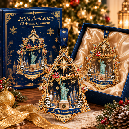 🎄250th Anniversary Christmas Ornament 2026,Statue of Liberty & New York City Commemorative Ornament,