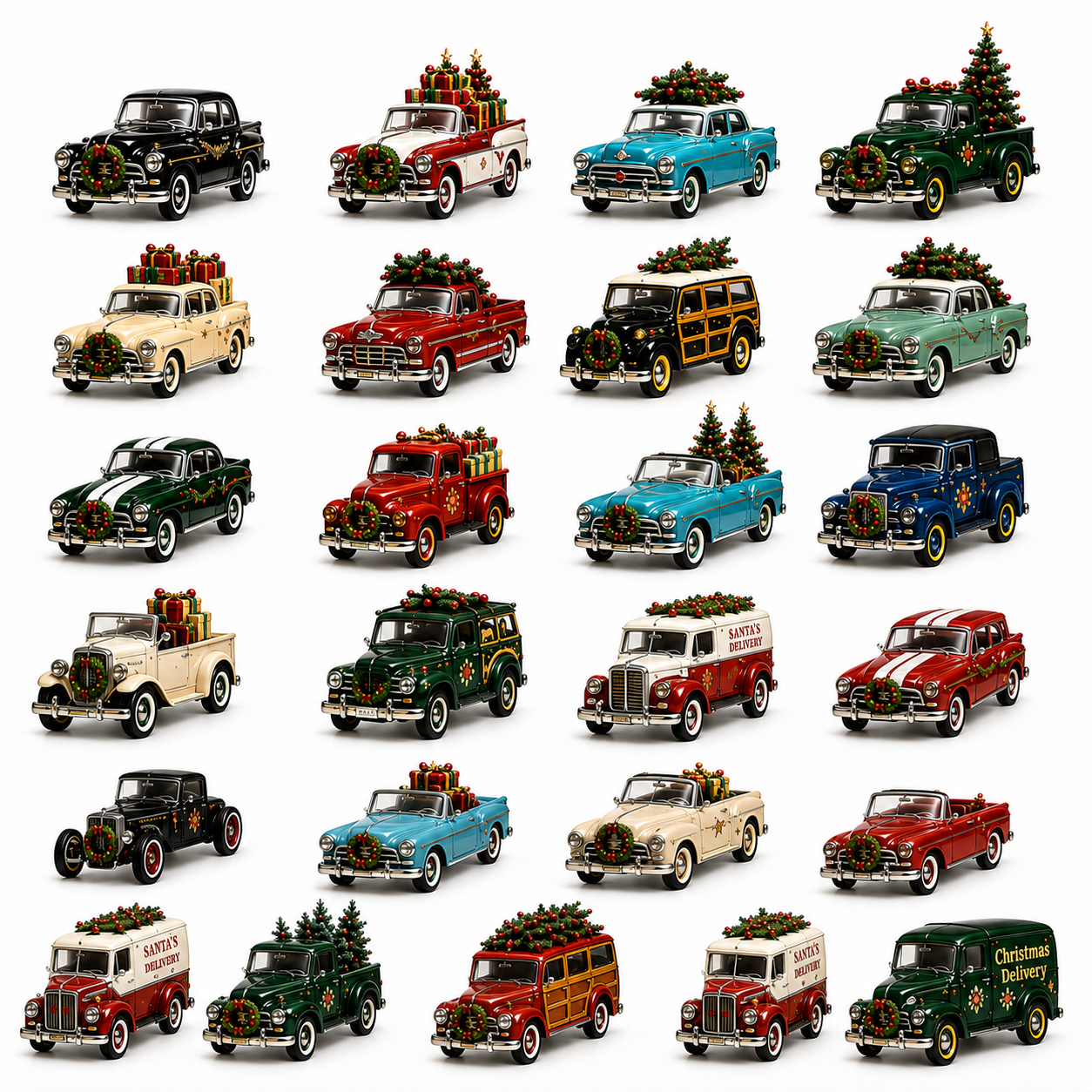 ✨24-Day Christmas Countdown Advent Calendar – Christmas Car Model Ornament