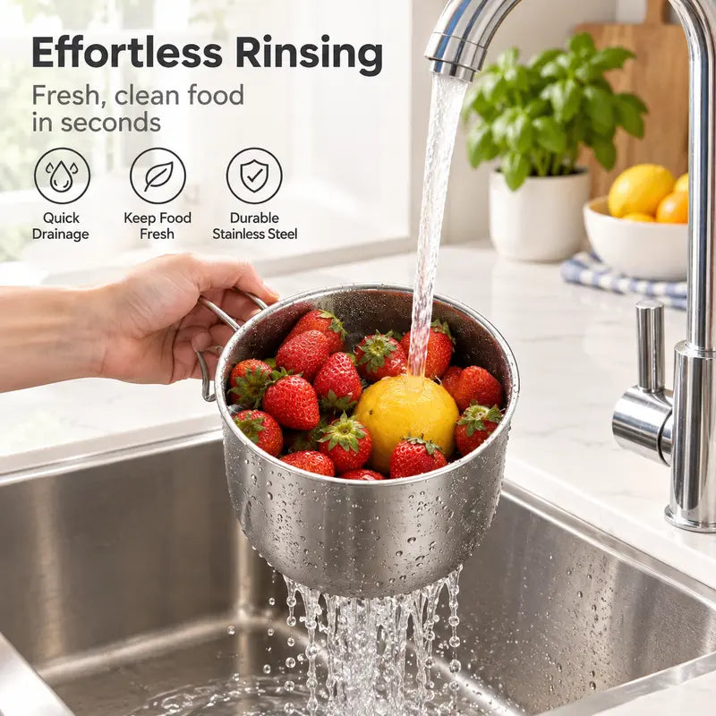 Stainless Steel Sink Hanging Drain Basket, with Handle Fast Draining 🚰