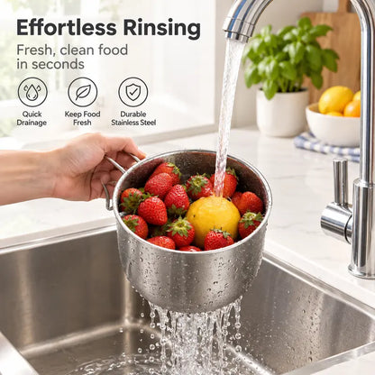 Stainless Steel Sink Hanging Drain Basket, with Handle Fast Draining 🚰