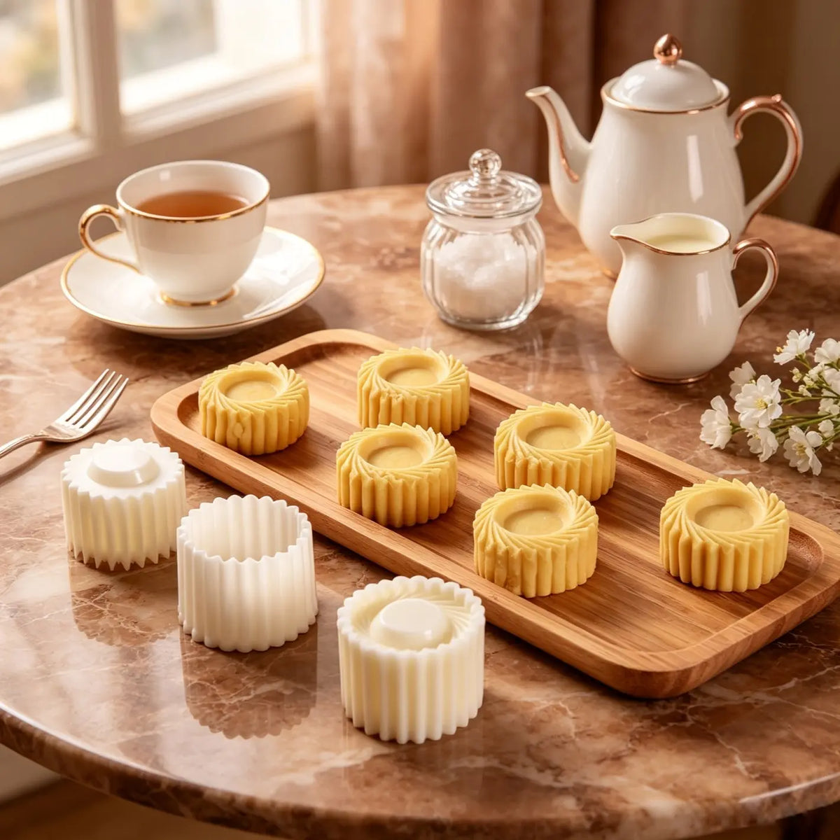 Sunflower‑Patterned Round Hand‑Press Mooncake Mold, French‑Style Lace Pastry Mold 🍪 - image 5
