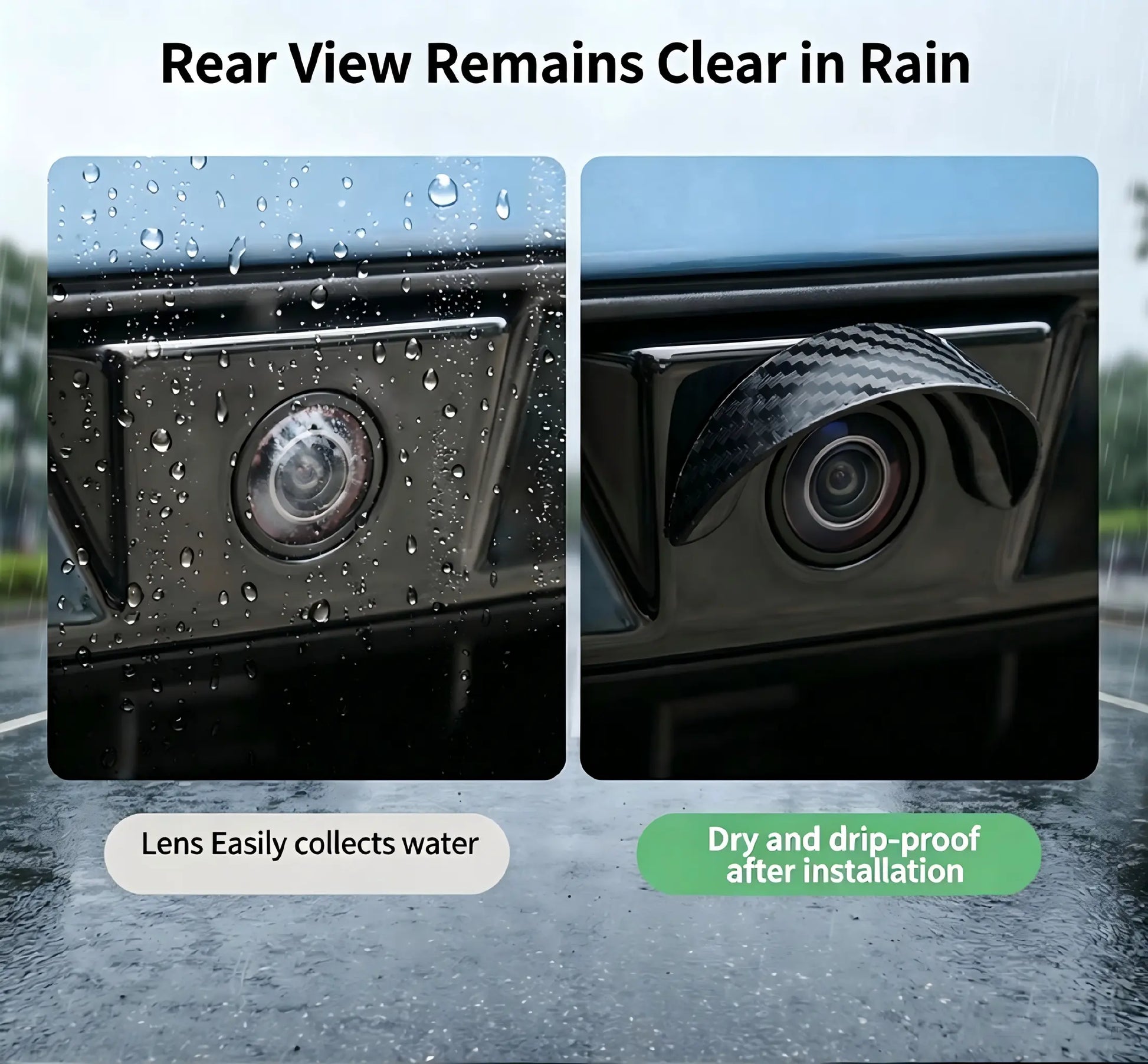 2PCS Car Reverse Camera Rain Cover, Anti‑Fog Waterproof Protection Hood, Carbon Fiber Texture🛡️ - image 7