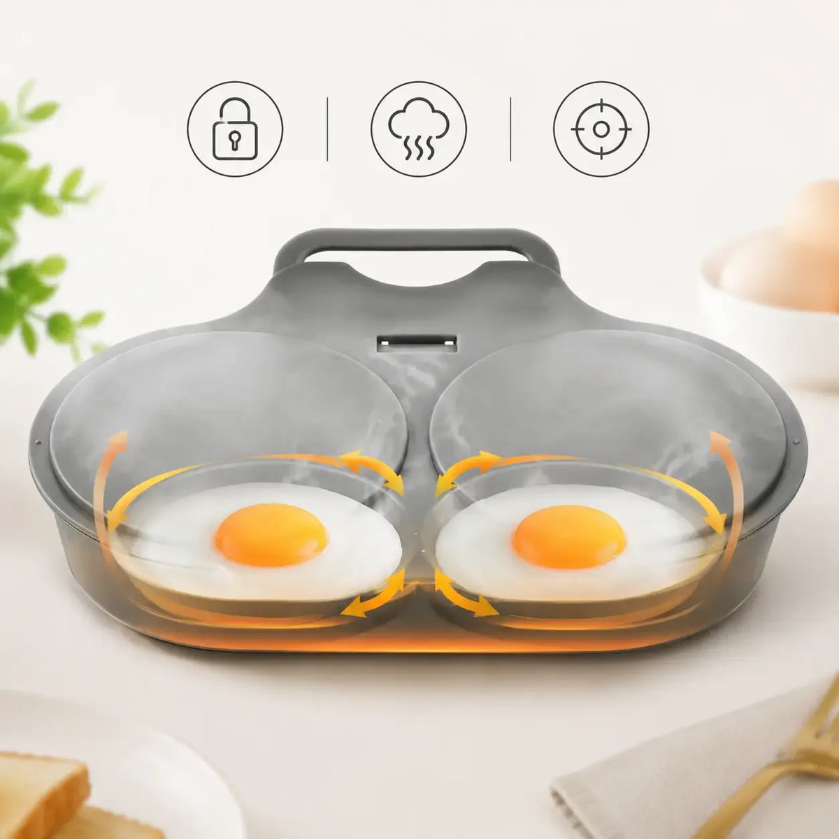 🍳 Microwave Egg Poacher 🥚💛 Quick Easy Convenient Egg Cooker with Lid & Handle for Perfect Breakfasts - image 14