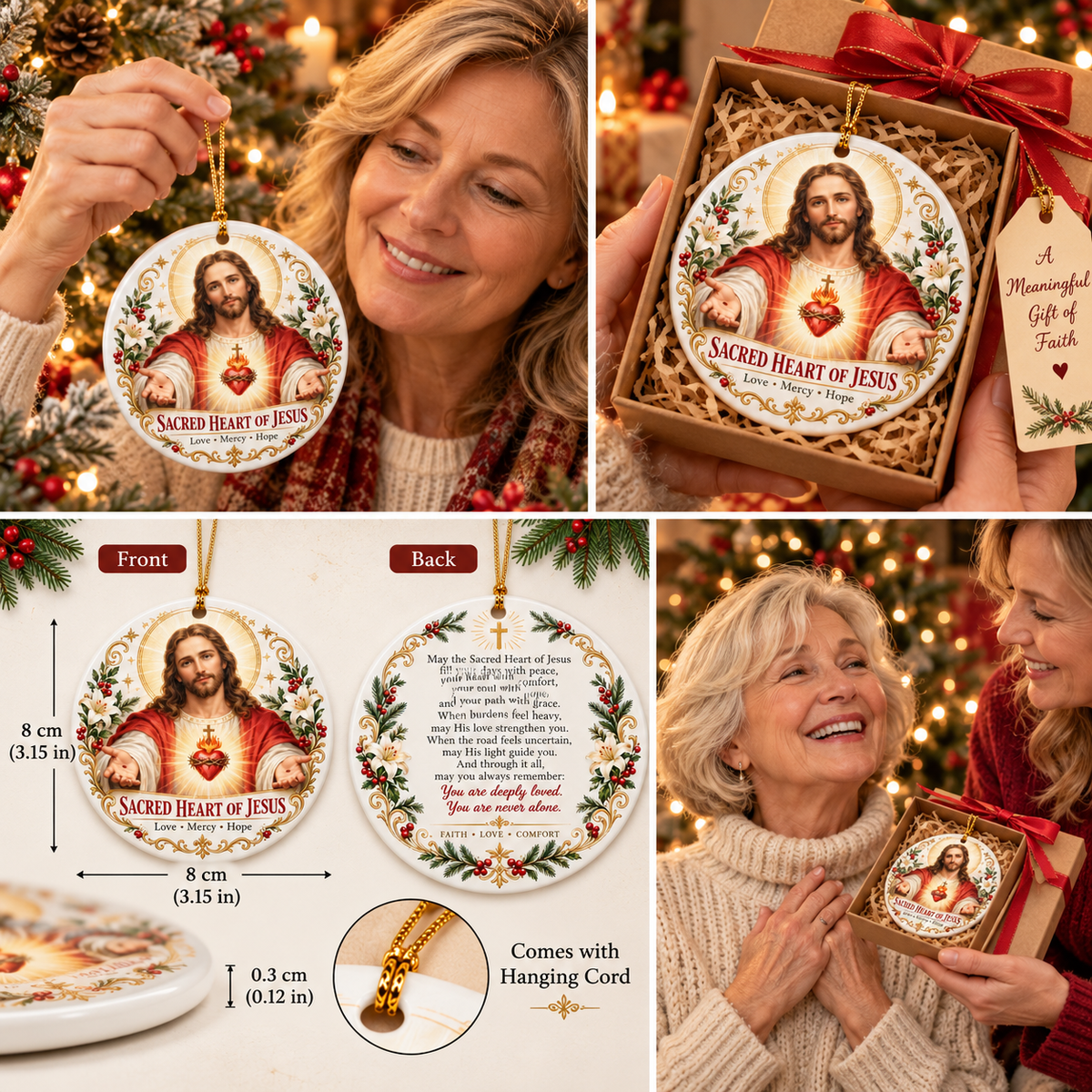 ⏳ Last Day 50% OFF —✝️ Faith & Blessing Double-Sided Ceramic Ornament - image 9