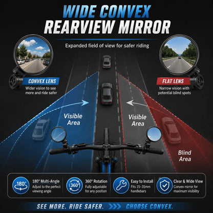 2 Counts, Bicycle Handlebar Convex Rearview Mirror🚲 - image 9
