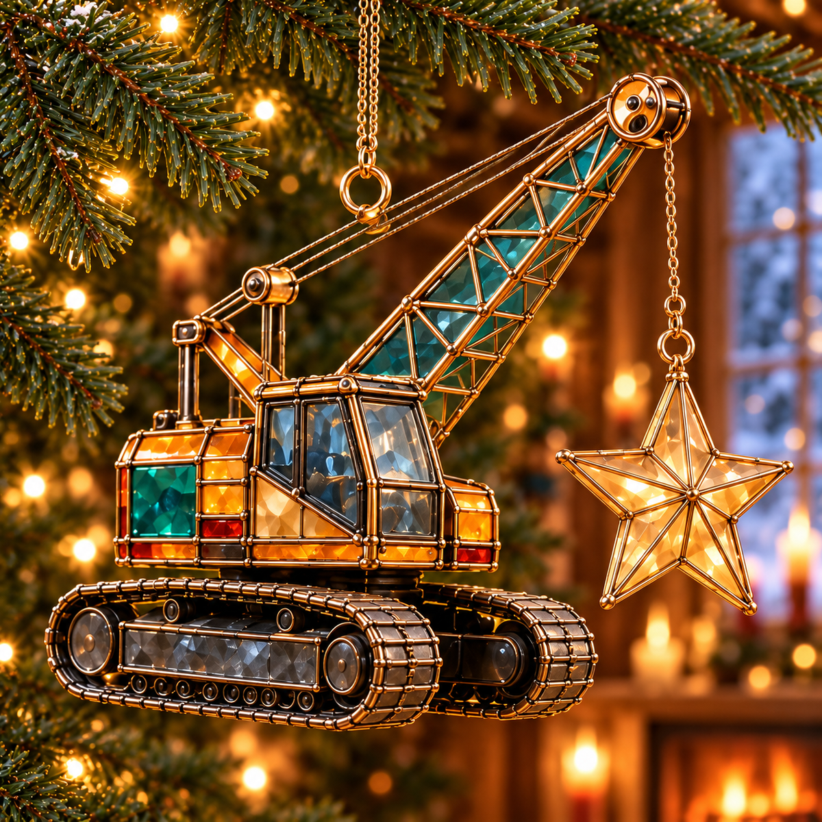 Christmas Construction Crew Ornaments – 6-Piece Heavy Equipment Holiday Gift Set
