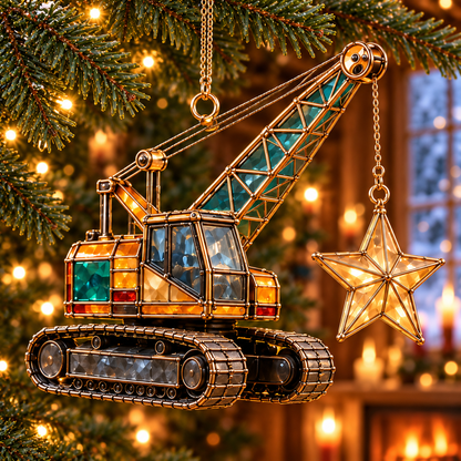 Christmas Construction Crew Ornaments – 6-Piece Heavy Equipment Holiday Gift Set