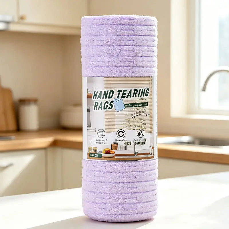 Tearable Reusable Plush Cleaning Cloth Roll, Washable Absorbent Household Cleaning Towels 🧻 - image 7